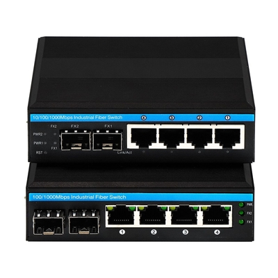 Gigabit ERPS Managed Ethernet Switch 2SFP+4RJ45 Din-rail Network Switch with PoE Output