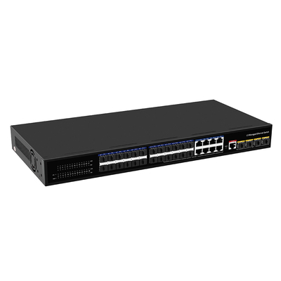 24 Port 10G Fiber Switch With 8 Gigabit Combo SFP/RJ45 L3 Managed 1U Rack