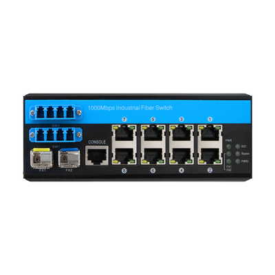 8 Port Industrial Bypass Managed Ethernet Switch 2.5G Fiber Optical Protection Vitesse Chip