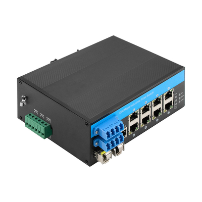 8 Port Industrial Bypass Managed Ethernet Switch 2.5G Fiber Optical Protection Vitesse Chip