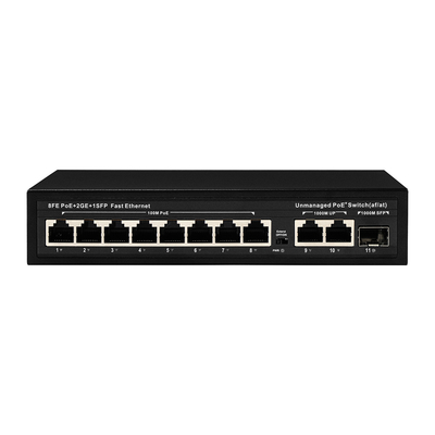 Extended Range 8-Port PoE Switch 10/100M with 120W/150W Consumption and 250m Coverage