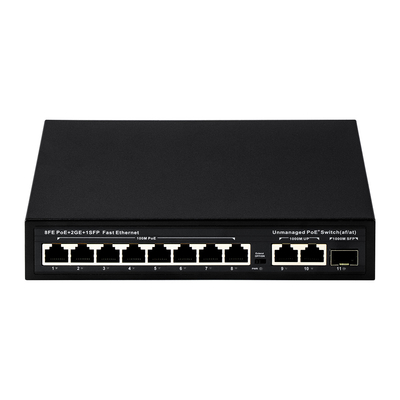 Extended Range 8-Port PoE Switch 10/100M with 120W/150W Consumption and 250m Coverage