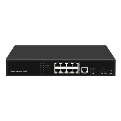 8 Port Managed Gigabit Network Switch Realtek Based SFP Fiber Uplink AC Input CE Fanless