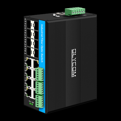 Managed 16 Port Gigabit Poe Switch Din-rail Network Switch 8RJ45+8SFP With 4*RS485+2*CAN BUS