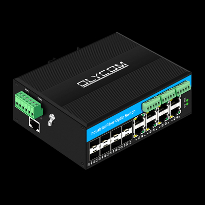 Managed 16 Port Gigabit Poe Switch Din-rail Network Switch 8RJ45+8SFP With 4*RS485+2*CAN BUS