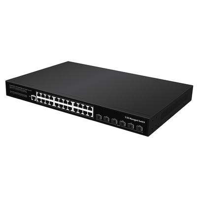 24 Port 2.5G Ethernet L3 Managed Switch With 10G Fiber Uplink Single AC Input