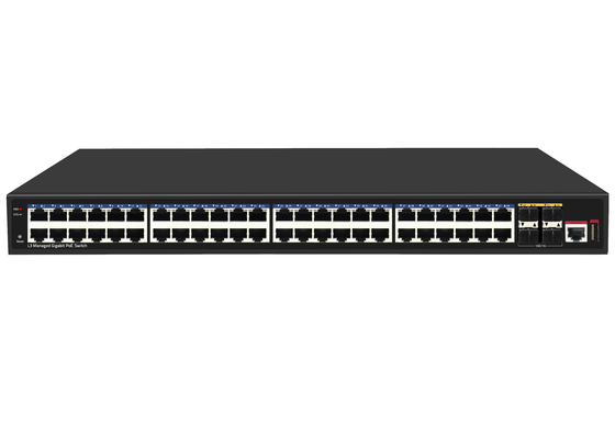 48 Port 10G Poe Switch L3 Managed Ethernet Switch with 48*gigiabit Poe Ports+4*10G Sfp+ Ports