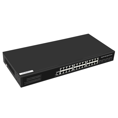 24 Port Gigabit Managed Switch With 1G Fiber Uplink Layer 2 Managed Commercial Grade