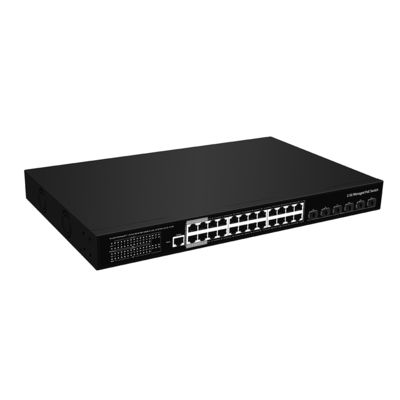 24 Port 2.5G PoE Managed Switch 10G Fiber Uplink L3 Layer 400W Budget AC Input CE