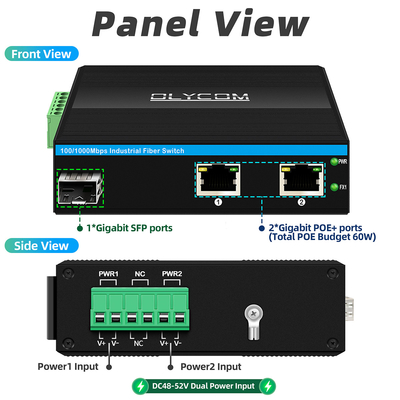 Mini Optical Fiber Converter Industrial Ethernet Switch Poe Switch DC48V Input