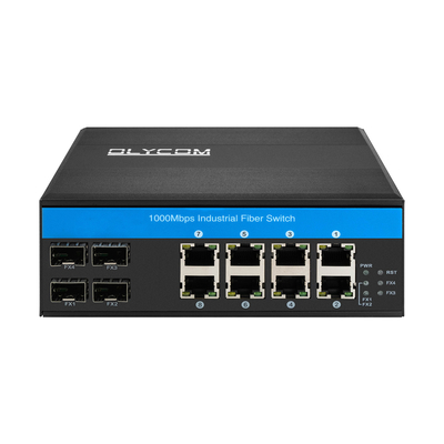 8 port gigabit poe switch industrial ethernet switch 4SFP+8RJ45 DC48V Dual power input
