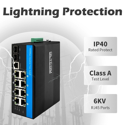 8 port industrial ethernet switch layer 2 managed switch DC12/24/48V Dual power input