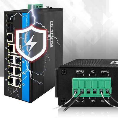 8 port industrial ethernet switch layer 2 managed switch DC12/24/48V Dual power input