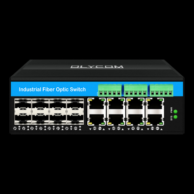 16 Port Managed Industrial Ethernet Switch 8RJ45+8SFP POE Switch With 4*RS485+2*CAN BUS