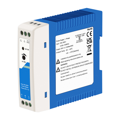 24V Industrial Power Adapter CE UL Listed 1A Output AC/DC Dual Input DIN Rail