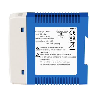 24V Industrial Power Adapter CE UL Listed 1A Output AC/DC Dual Input DIN Rail