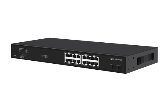 16 Port Gigabit Ethernet Switch Af/at Poe Switch AC 100-240V Power Input