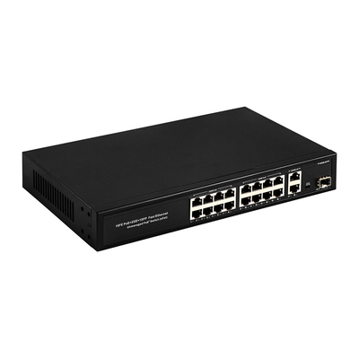 16 Port Gigabit Poe Switch Fiber Network Switch Extended 250m 300W
