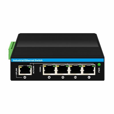 5 Port E-Mark Certified Industrial Ethernet Switch with 6KV Surge Protection and Gigabit Network Speed
