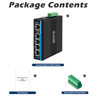 5 Port E-Mark Certified Industrial Ethernet Switch with 6KV Surge Protection and Gigabit Network Speed