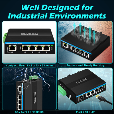 5 Port Gigabit Switch E-Mard Certified Industrial Ethernet Switch