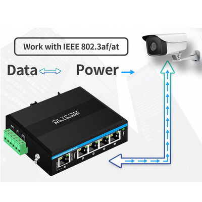 Solar Or Battery Powered PoE Switch 4 Port Gigabit Network Dual 12V/24V/48VDC Input CE