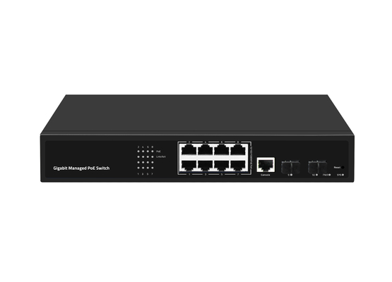 Gigabit 8 port poe switch managed ethernet fiber switch 120W AC100-240V Input