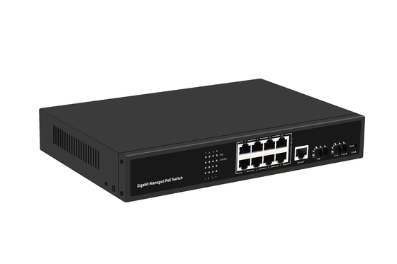 Gigabit 8 port poe switch managed ethernet fiber switch 120W AC100-240V Input