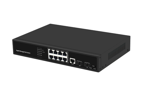 Gigabit 8 port poe switch managed ethernet fiber switch 120W AC100-240V Input