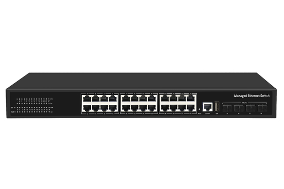 Factory Price 10G switch 24 Port Ethernet Fiber Switch Desktop L3 Managed Network Switch AC100-240V 1U Rack