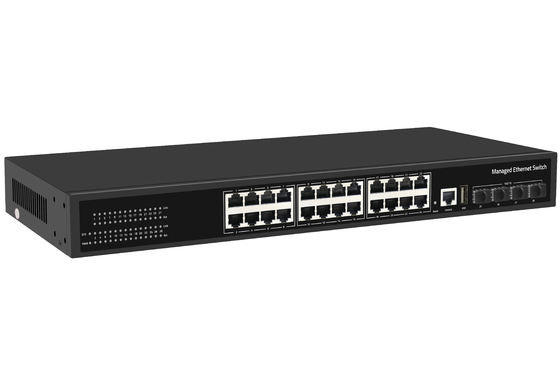 Factory Price 10G switch 24 Port Ethernet Fiber Switch Desktop L3 Managed Network Switch AC100-240V 1U Rack