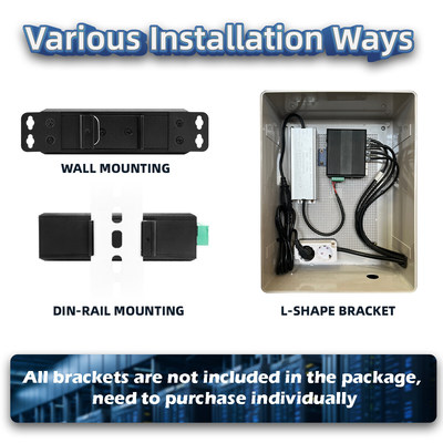 6 Port Gigabit Managed Industrial Fiber Switch SFP Fiber RSTP Manageable Rugged Case