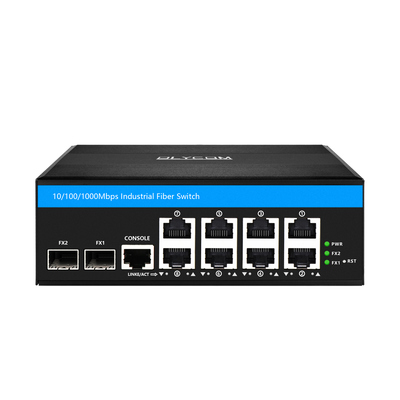 8 Port Managed Industrial PoE Switch Gigabit SFP Fiber 240W Actice PoE DC48V DIN Rail