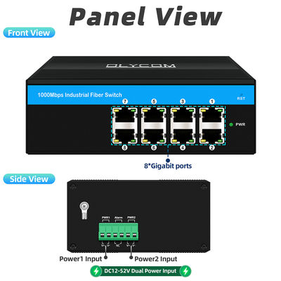 Gigabit 8 Port Ethernet Switch E-Mark Industrial Network Switch for Outdoor Use