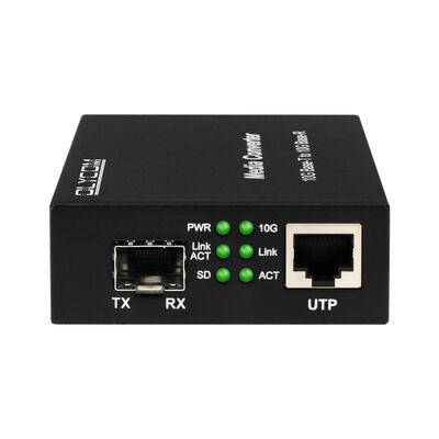 10G SFP+ Unmanaged Fiber Media Converter with DIP Switch Optical Fiber Converter for Data Center and LAN Backbone