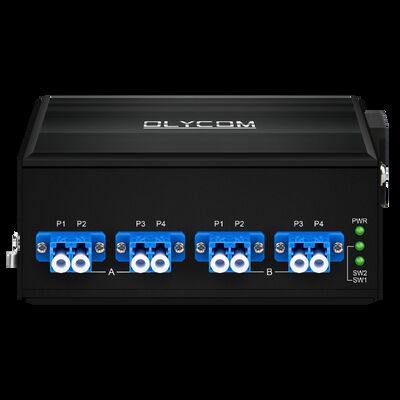 Fiber Optical Bypass Switch with AC/DC Dual Power Input LC/SC Connector and SM/MM Fiber Type for High Reliability