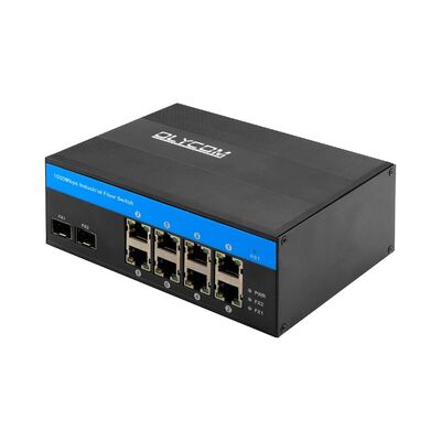 Industrial Gigabit Fiber Switch 8 Port SFP Uplinks 1G Network Downlink CE DIN Mounted