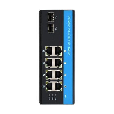Industrial Gigabit Fiber Switch 8 Port SFP Uplinks 1G Network Downlink CE DIN Mounted