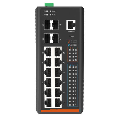 Industrial L3 Managed TSN Ethernet Switch 16 Port 10G Fiber Uplink IEEE 1588v2 DIN Rail