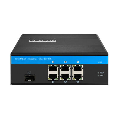6 Port Industrial Gigabit Fiber Ethernet Switch Unmanaged Fanless Rugged Design CE