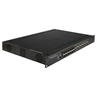 1U Rack 24 Port Managed Switch with 12RJ45+12SFP Ports IP30 Safety Class and IEEE802.3az EEE Industrial Ethernet Switch