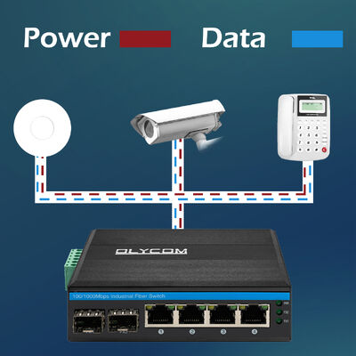 4 Port Industrial PoE Switch Fast Ethernet 10/100Mbps Unmanaged DIN Mounted Fanless