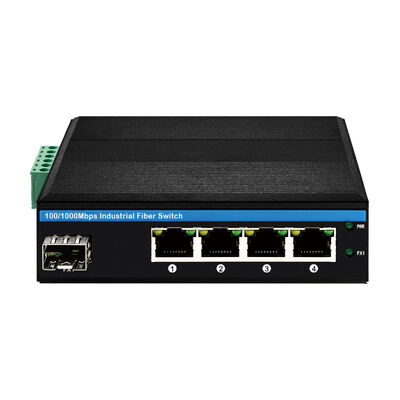 5 Port Fast Ethernet Switch Industrial Unmanaged SFP Fiber Fanless IP40 Rated DC12V