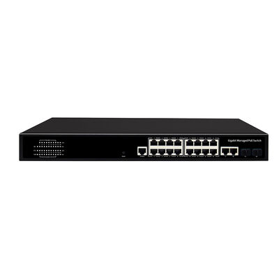 16 Port 1G Managed PoE Switch SFP/RJ45 Uplink 200W PoE Budget 1U Rack Single AC Input