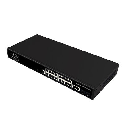 16 Port 1G Managed PoE Switch SFP/RJ45 Uplink 200W PoE Budget 1U Rack Single AC Input