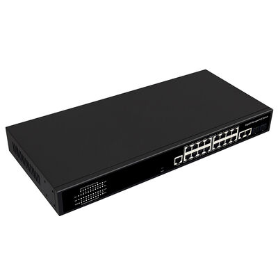 16 Port 1G Managed PoE Switch SFP/RJ45 Uplink 200W PoE Budget 1U Rack Single AC Input