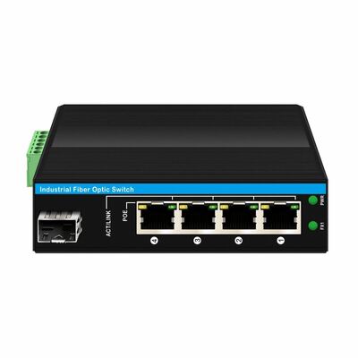 5 Port Gigabit Solar PoE Switch Optical Fiber Switch  DC12V/24V/48V Input