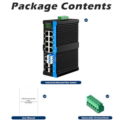 10G Industrial Fiber Bypass switch Ethernet PoE Switch 4*10G Sfp Ports+8*10/100/1000mbps