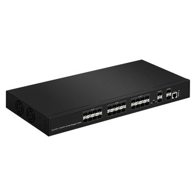 28-Port 10G SFP+ Managed Fiber Switch L2/L3 Aggregation Switch with SNMP VLAN QoS for Data Center ISP Network