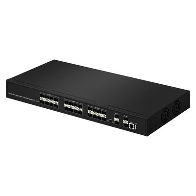 28-Port 10G SFP+ Managed Fiber Switch L2/L3 Aggregation Switch with SNMP VLAN QoS for Data Center ISP Network